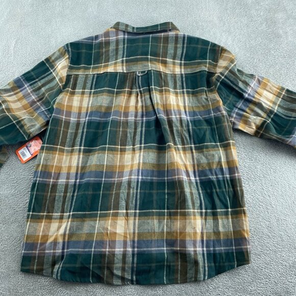 Bass Outdoor Mens XXL Rubber Plaid Stretch Flannel Shirt Long Sleeve NWT 4467 - Picture 2 of 10